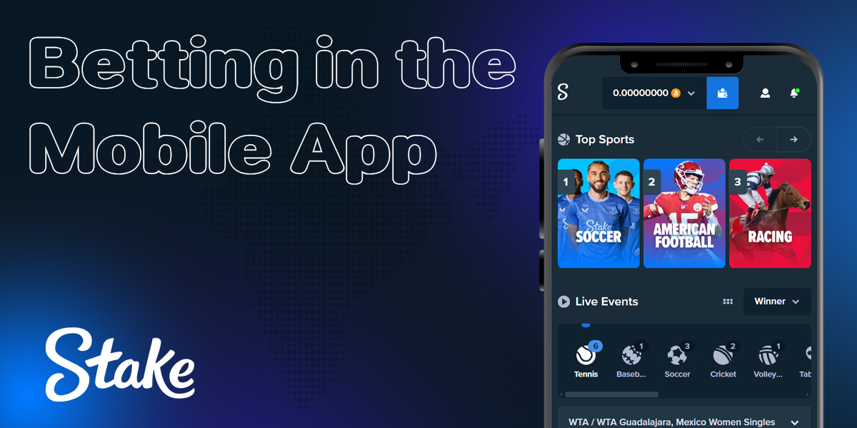 Betting on sports in the mobile application of bookmaker Stake 