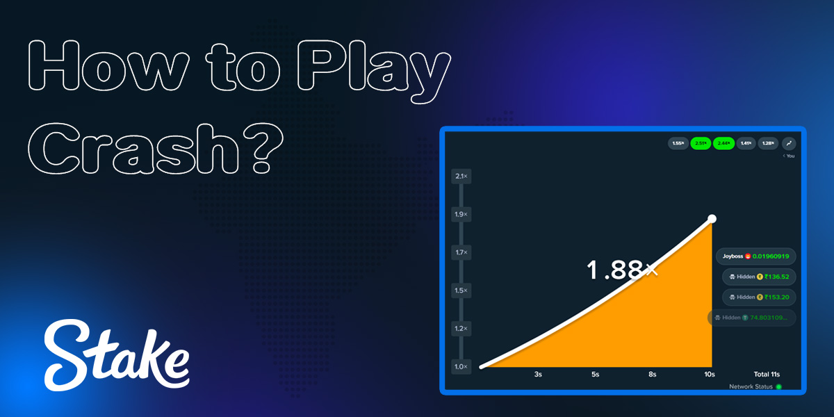 Instructions on how to start playing Crash at Stake casino site