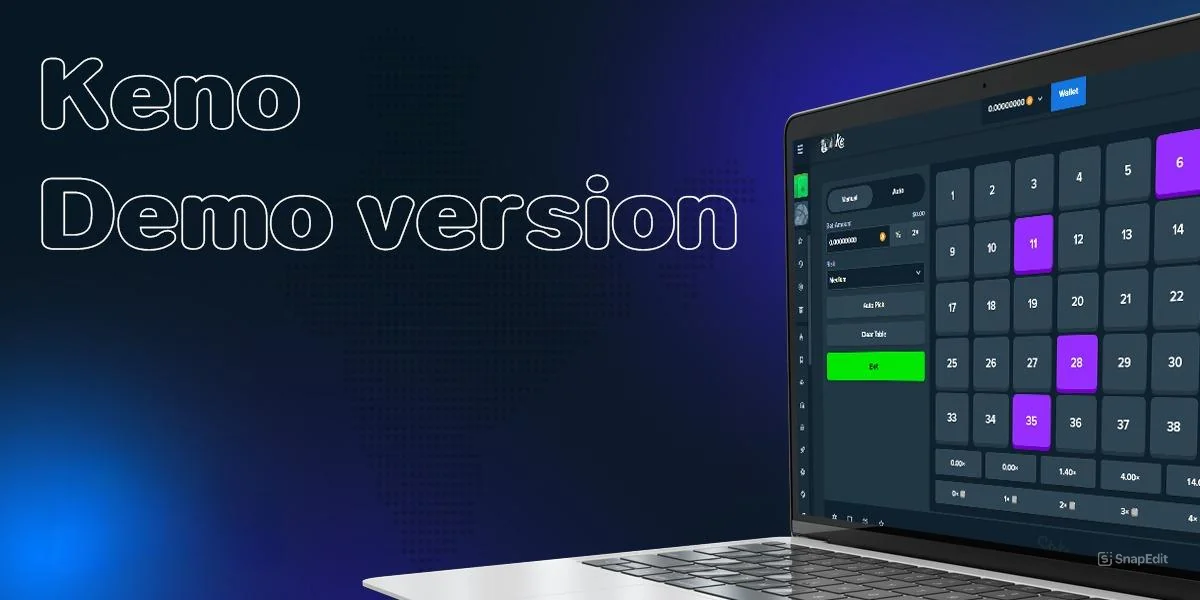 Demo version of the game Keno at Stake casino